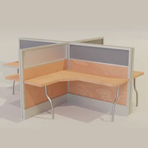 Modular Workstation with Curved Tubular Legs