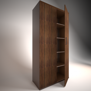 Steel and Wood Combination Double Door Cupboard