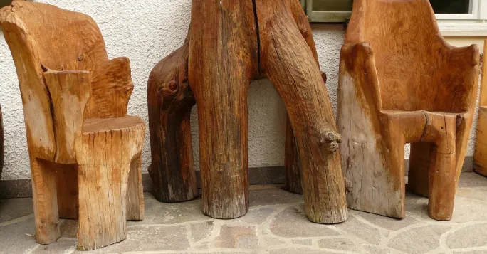 ancient wood chairs