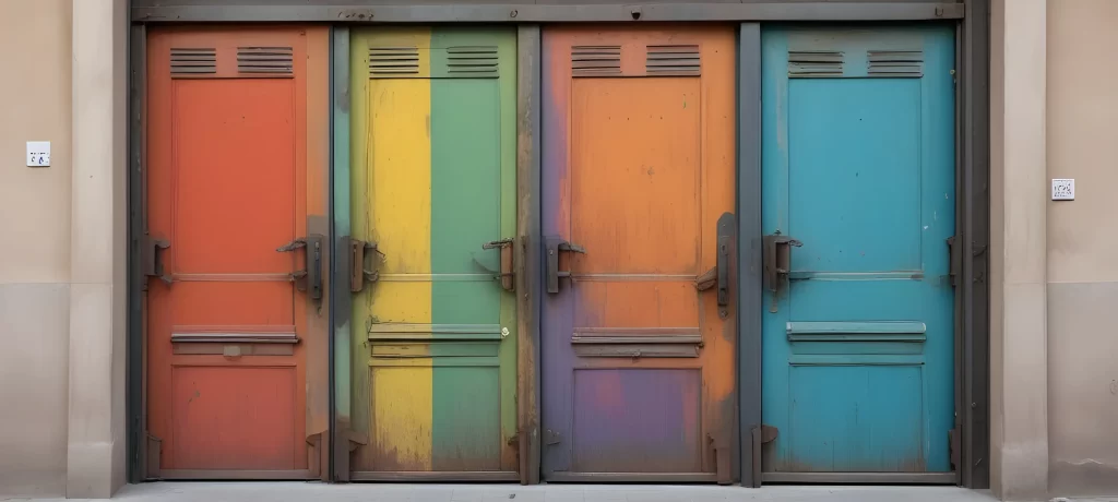 Multicolored 4 Steel Doors