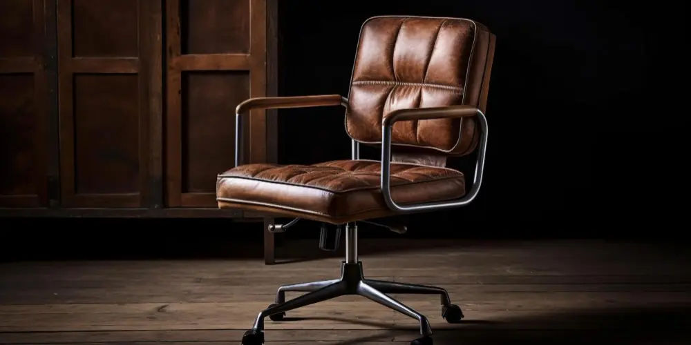Brown Comfortable Office Chair in a Dark Background