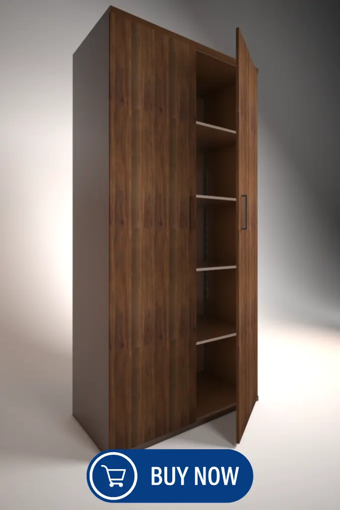 Steel and Wood Combination Double Door Cupboard
