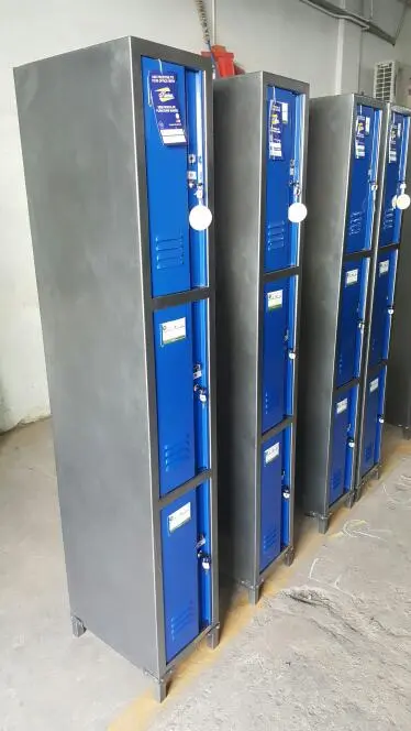 Blue and Charcoal Lockers