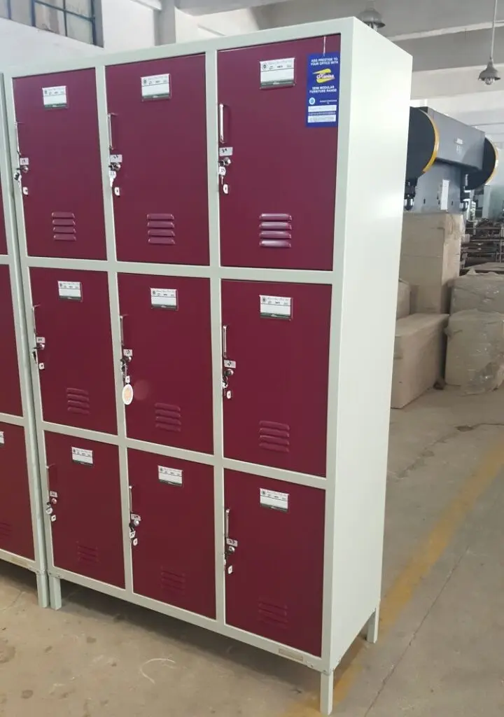 Burgundy and White Steel Lockers
