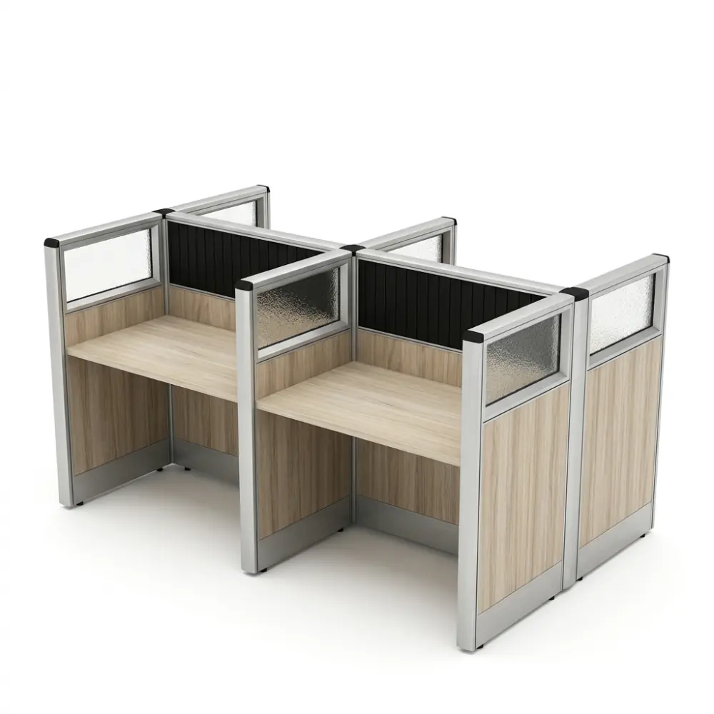 2-Person Side-by-Side Modular Cubicle Workstation 1 Side-by-Side Modular Cubicle Workstation