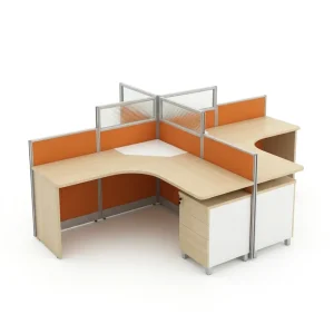 Ribbed Glass Cross Cluster Workstation