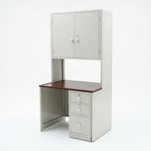 Single-Seater Steel Workstation with Overhead Hutch