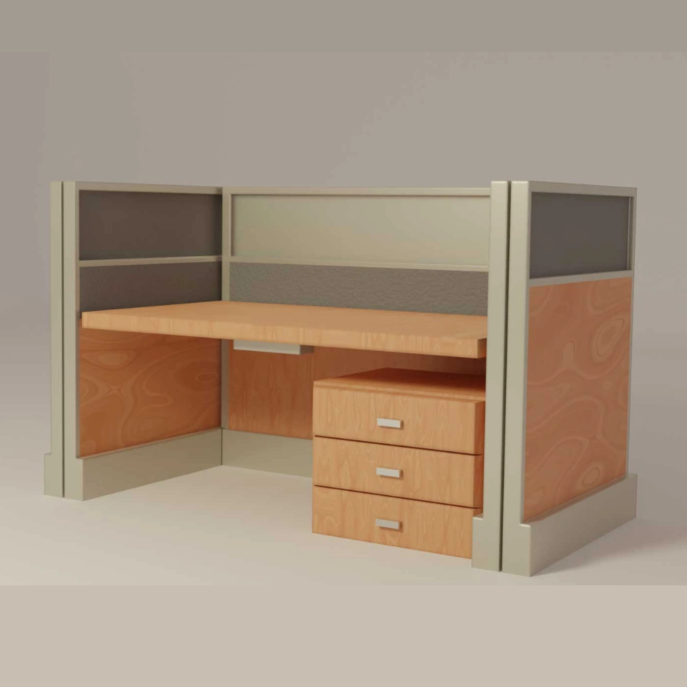 U-Shaped Modular Cubicle Workstation with Integrated Storage 1 U-Shaped Modular Cubicle Workstation